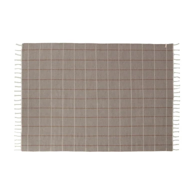 Grid Rug ruskea harmaa kaannettava iso matto OYOYlta image