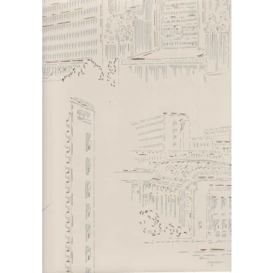 Helsinki retrotyylinen valkoinen talotapetti Pihlgren ja Ritolalta 60618 image