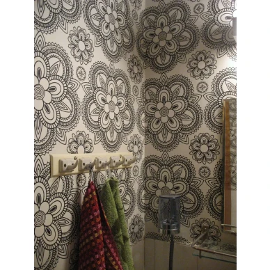 Mustavalkoinen retrotapetti Lumikide 61784 Pihlgren ja Ritolalta image