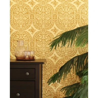 Paratiisi keltainen paperitapetti Pihlgren ja Ritolalta 68623 image