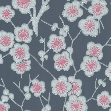 Kirsikkapuu sinivalkoinen kukkatapetti Pihlgren ja Ritolalta 69214 image