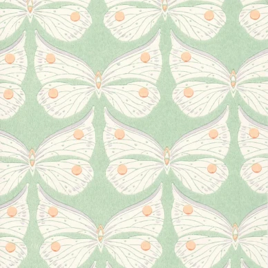 Perhonen vaaleanvihrea perhostapetti Pihlgren ja Ritolalta 70041 image