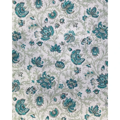 Neidonkukka klassinen paperitapetti turkoosi kukkatapetti Pihlgren ja Ritolalta 67308 image