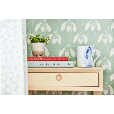 Snowdrop vihrea kukkatapetti tyohuoneeseen Scionilta 112801 image