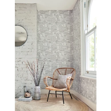 Stockholm harmaa talotapetti olohuoneeseen Scionilta 112802 image