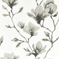 Lotus valkoinen hopea kukkatapetti Harlequinilta 112603