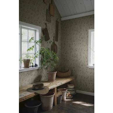 Henny keltavihrea kukkatapetti eteiseen Sandbergilta 840 12 image