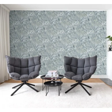 Furada beige harmaa lehtitapetti olohuoneeseen Rebel Wallsilta image