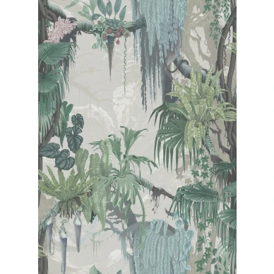 Madagascar beigevihrea eksoottinen lehtitapetti Rebel Wallsilta image