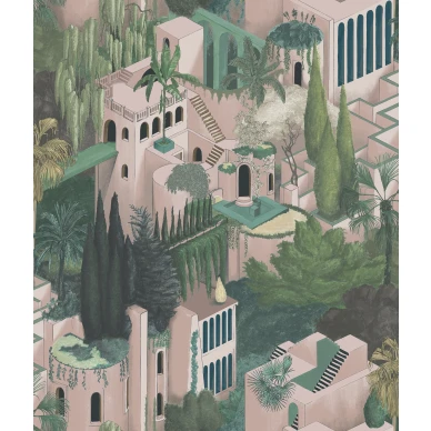 Toledo roosa vihrea espanjalainen kaupunkitapetti Rebel Wallsilta image