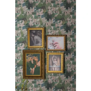 Toledo roosa vihrea espanjalainen maisematapetti Rebel Wallsilta image