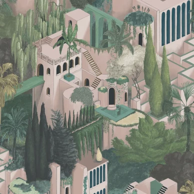 Toledo roosa vihrea talotapetti Rebel Wallsilta image