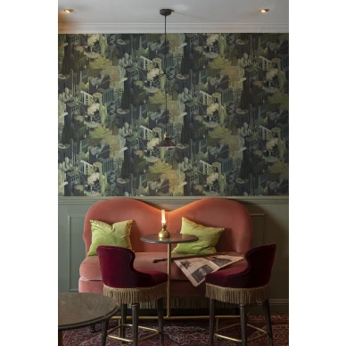Toledo vihrea talotapetti olohuoneeseen Rebel Wallsilta image
