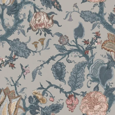 Carnaby siniharmaa kukkatapetti Rebel Wallsilta image