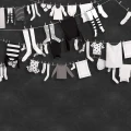 Laundry Day mustavalkoinen pyykkitapetti Rebel Wallsilta R14441