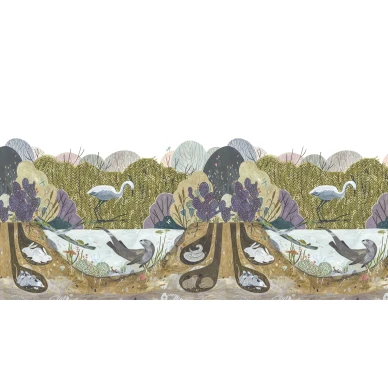 Wild Willows satumainen metsaelaintapetti koko kuvio Rebel Wallsilta R14451 image