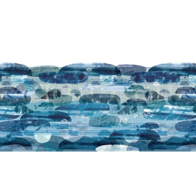 Caterpillar Dreams sininen merielamatapetti koko kuvio Rebel Wallsilta R14471 image