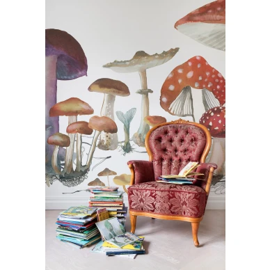 Woods of Wonder mielikuvituksellinen sienitapetti lastenhuoneeseen Rebel Wallsilta R14481 image