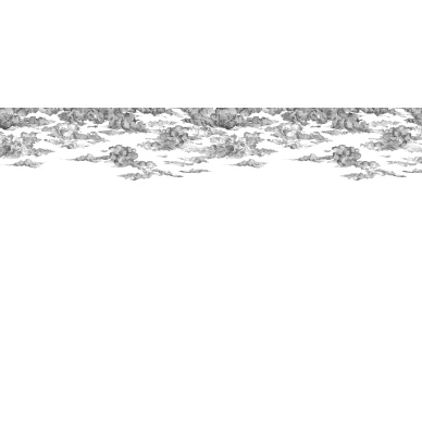 Cotton Skies mustavalkoinen pilvitapetti koko kuvio Rebel Wallsilta R14511 image