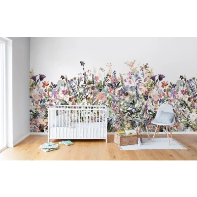 May Meadow pastellinvarinen kukkatapetti lastenhuoneeseen Rebel Wallsilta R14532 image