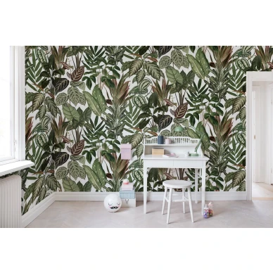 Mischievous Monkeys vihrea viidakkotapetti teinihuoneeseen Rebel Wallsilta R14591 image