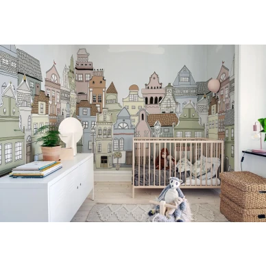 Kuvatapetti lastenhuoneeseen London Houses Rebel Wallsilta R14602 image