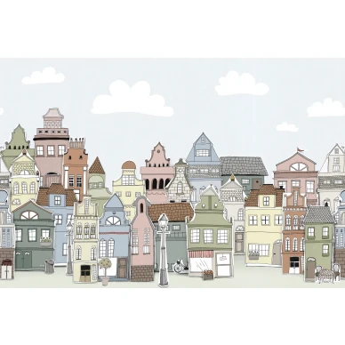 London Houses monivarinen talotapetti Rebel Wallsilta R14602 koko kuvio image