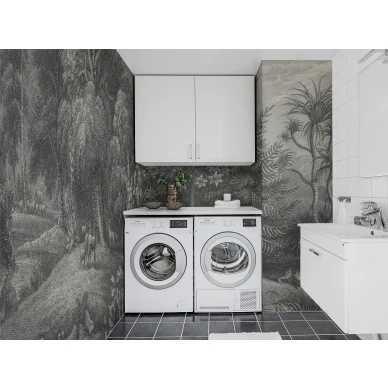 Jungle Land harmaa viidakkotapetti pesutupaan Rebel Wallsilta R14611 image