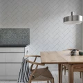 Fishbone Tiles valkoinen laattakuvioinen tapetti Rebel Wallsilta R14781