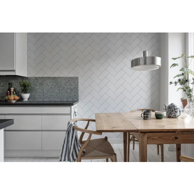 Fishbone Tiles valkoinen laattakuvioinen tapetti Rebel Wallsilta R14781 image