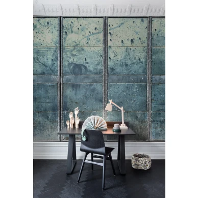 Metal Gradient teollisuustyylinen sininen muraltapetti kotitoimistoon Rebel Wallsilta R14911 image