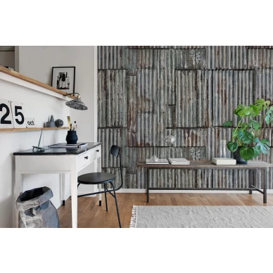 Backyard teollisuustyylinen peltitapetti tyohuoneeseen Rebel Wallsilta R15241 image