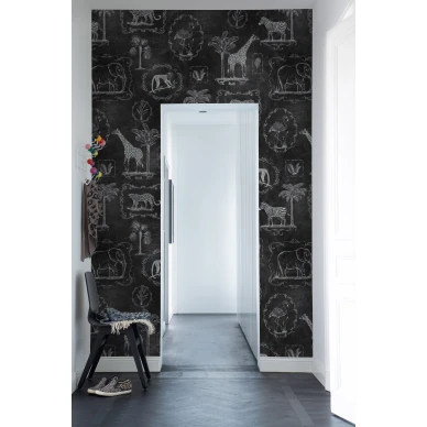 Animal Party musta elaintapetti eteiseen Rebel Wallsilta R15273 image
