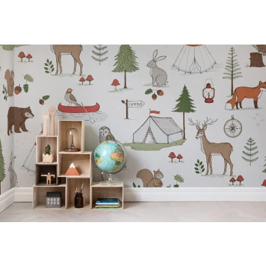 Camping Trip varikas elaintapetti lastenhuoneeseen Rebel Wallsilta R15311 image