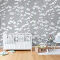 Animal Tree harmaa puutapetti lastenhuoneeseen Rebel Wallsilta R15332