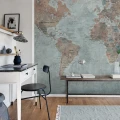 Around the World karttatapetti tyohuoneeseen Rebel Wallsilta R15351