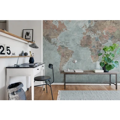 Around the World karttatapetti tyohuoneeseen Rebel Wallsilta R15351 image