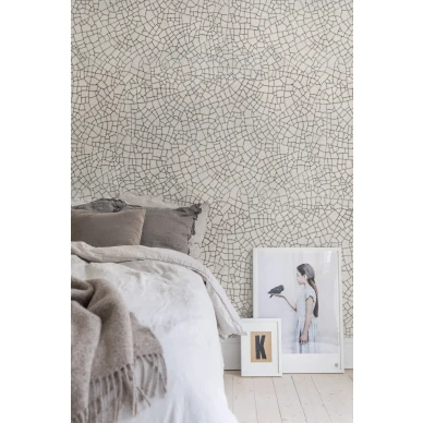 Raku Crackle vaalea rauhallinen graafinen tapetti Rebel Wallsilta R14671 image