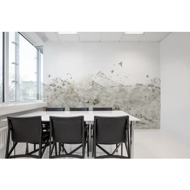 Paper Mountains vaalea vuoritapetti ruokailuhuoneeseen Rebel Wallsilta R13871 image