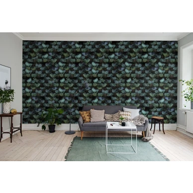 Peacock Plumage turkoosi hoyhentapetti olohuoneen muraltapetti Rebel Wallsilta R15091 image