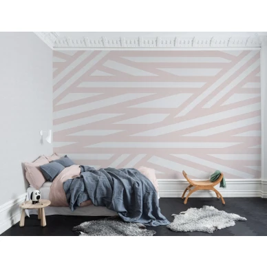 Sailors Sea roosa raidallinen muraltapetti makuuhuoneeseen Rebel Wallsilta R15142 image