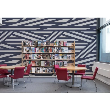 Sailors Sea sininen raidallinen muraltapetti kokoushuoneeseen Rebel Wallsilta R15141 image