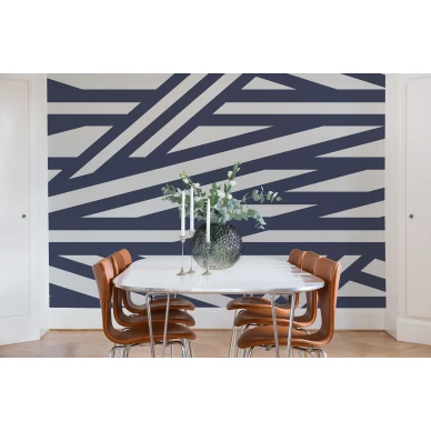 Sailors Sea sininen raidallinen muraltapetti ruokailuhuoneeseen Rebel Wallsilta R15141 image