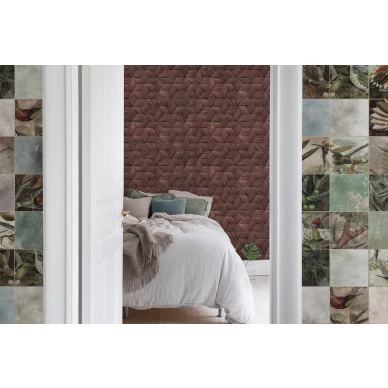 Birds of Paradise ruudullinen lintutapetti muraltapetti Rebel Wallsilta R15071 image