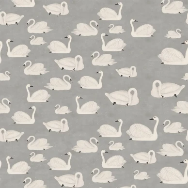Cygne harmaa lintutapetti Rebel Wallsilta R17124 image