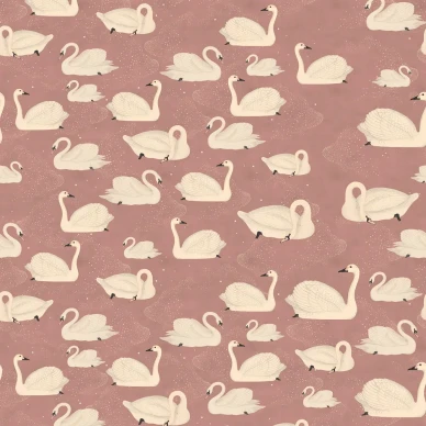 Cygne roosa lintutapetti Rebel Wallsilta R17122 image