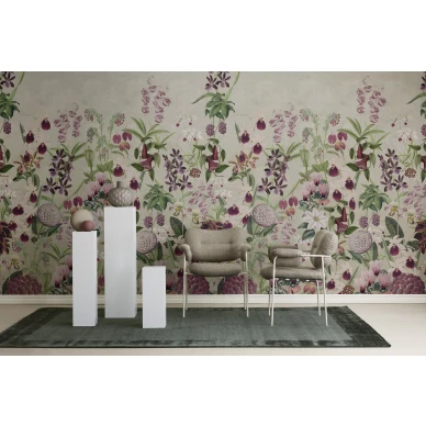 Alices Garden suurikuvioinen varikas kukkatapetti olohuoneen muraltapetti Rebel Wallsilta R17161 image