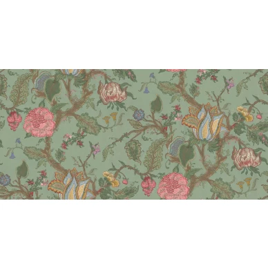 Growing Wilderness vihrea kukkatapetti koko kuvio Rebel Wallsilta R13212 image