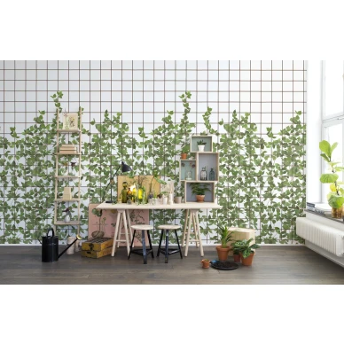 Climbing Clorofyl vihrea kasvitapetti kotitoimistoon Rebel Wallsilta R13993 image
