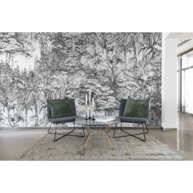 Secret Garden mustavalkoinen puutapetti Rebel Wallsilta R14704 image